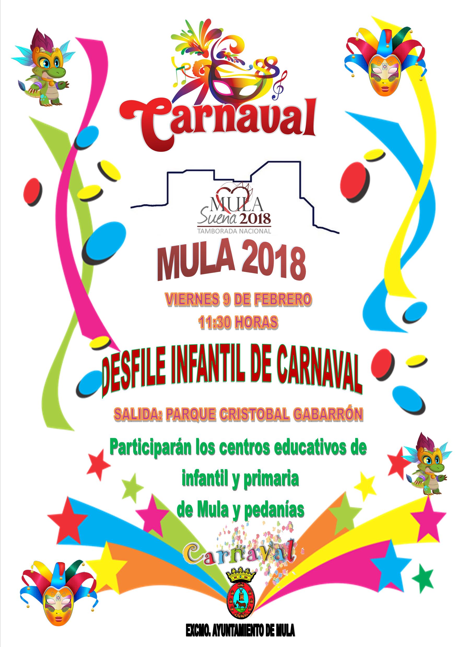 Desfile infantil de carnaval en Mula