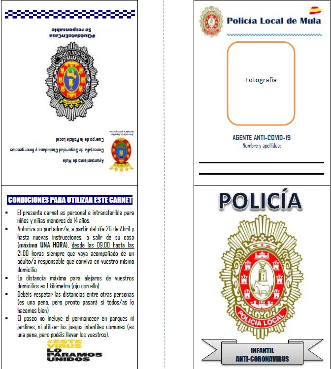 Recortables de la Policía de Aznalcázar para los niños y niñas del municipio