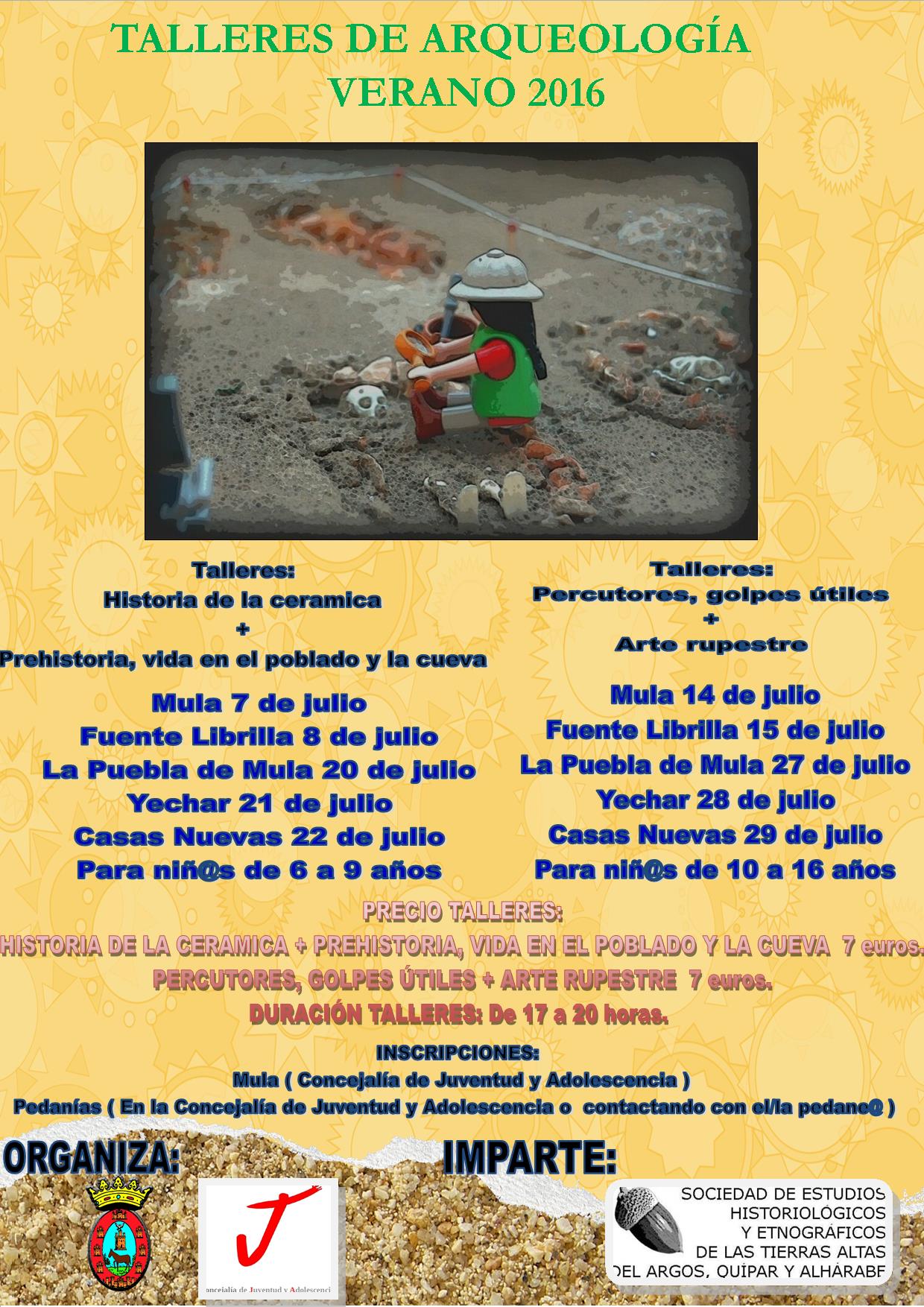 cartel talleres arqueología verano 2016