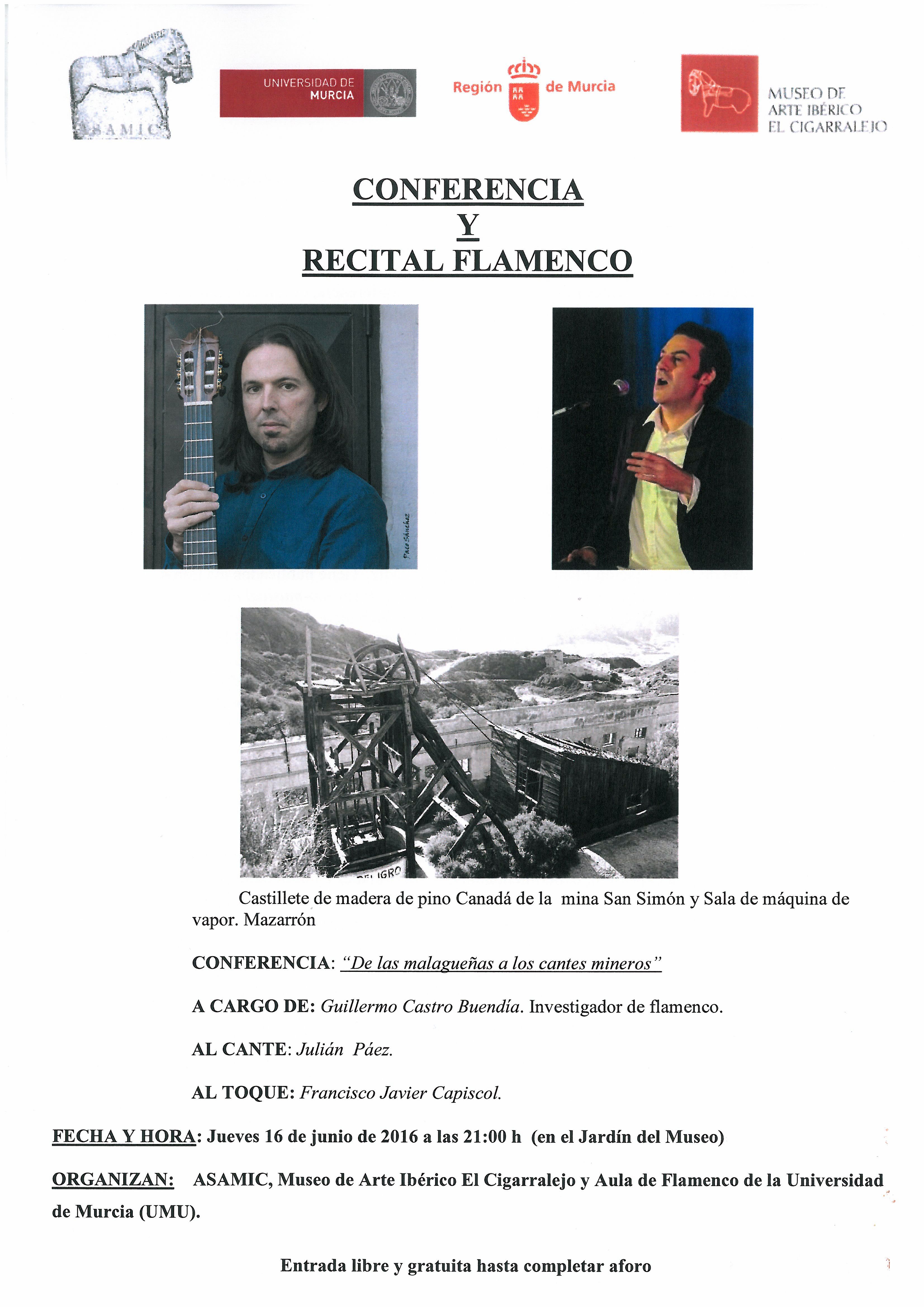 cartel conferencia y recital de flamenco cigarralejo