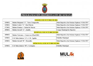 programación deportiva 8, 9 y 12 de octubre