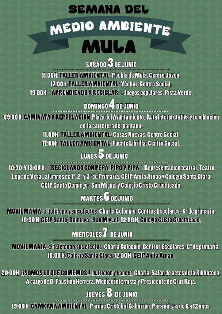 programa semana del medio ambiente de mula 2017