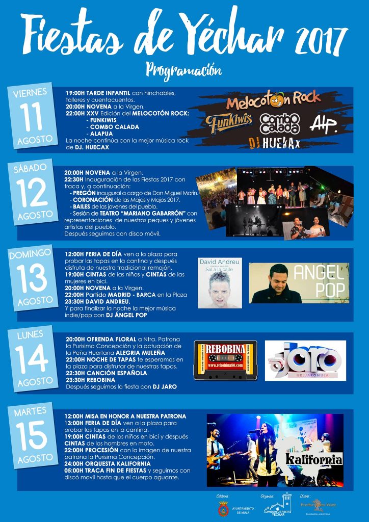 programación fiestas de yéchar 2017