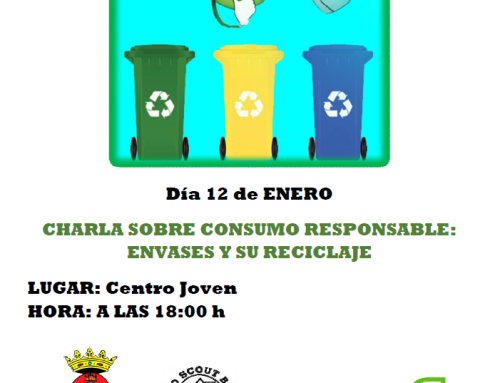 Charla sobre consumo responsable: envases y su reciclaje, hoy viernes 12 a las 18:00h en Centro Joven