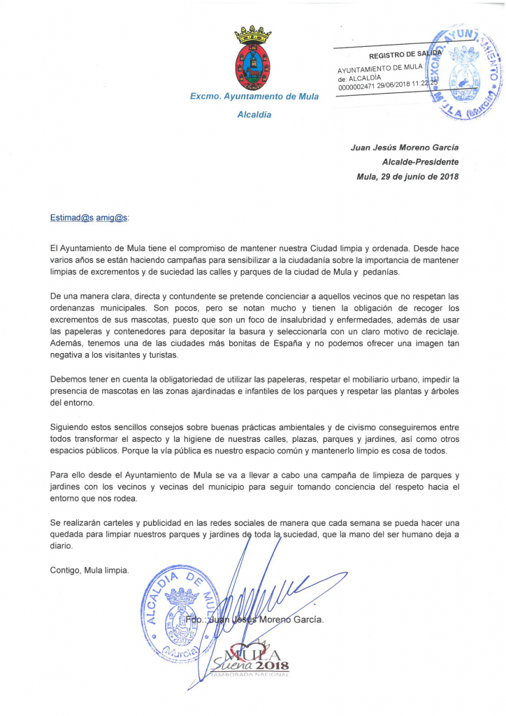 nota prensa campaña limpieza parques 2018