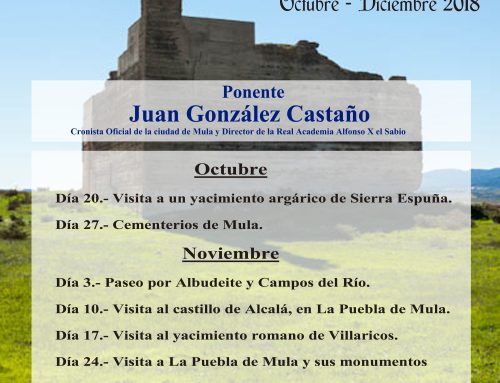 Curso de Historia de la Comarca del Río Mula – Octubre/Diciembre 2018