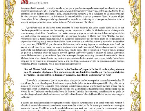 Bando del Alcalde: Noche de los Tambores 2021