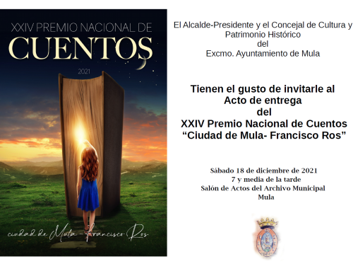 Acto de entrega XXIV Premio Nacional de Cuentos “Ciudad de Mula- Francisco Ros” – Cambio de lugar