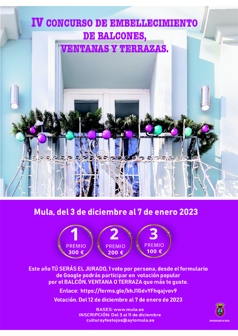 Cartel concurso de embelecimiento de balcones, ventanas y terrazas 2022