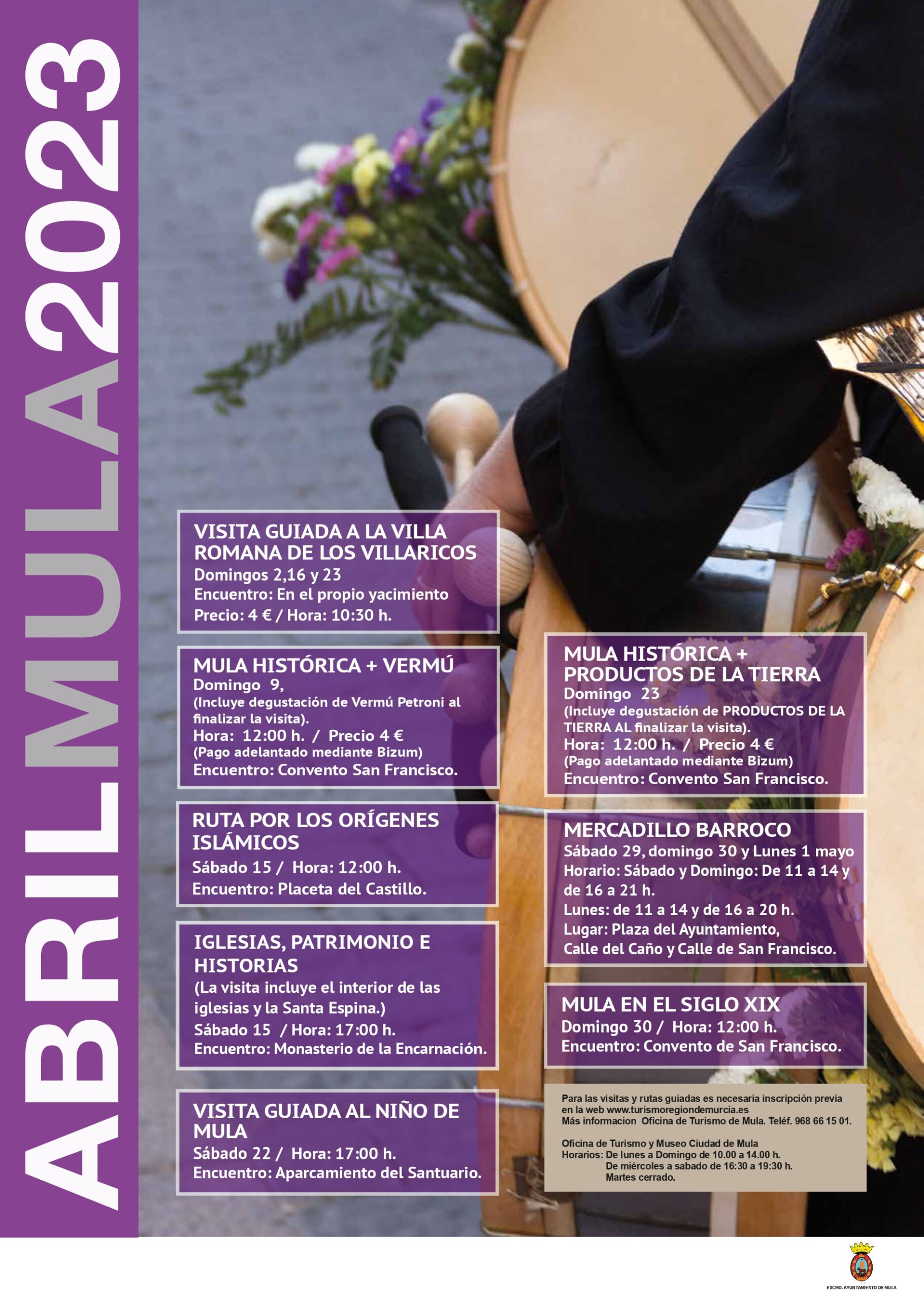 Turismo de Mula: visitas abirl 2023.