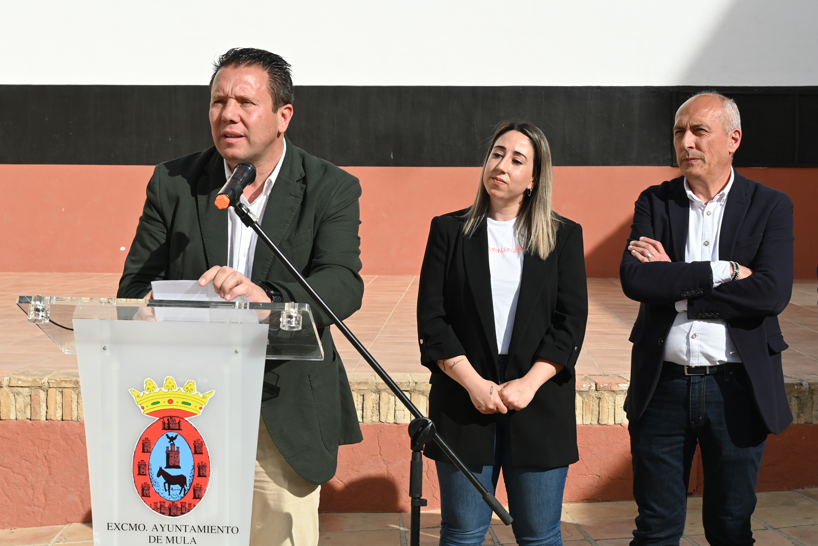Juan Jesús Moreno, alcalde de Mula, en la inauguración de la I Feria de Empleo y Emprendimiento del municipio.